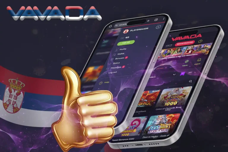 Interfejs aplikacji Vavada z podświetlonymi kluczowymi funkcjami